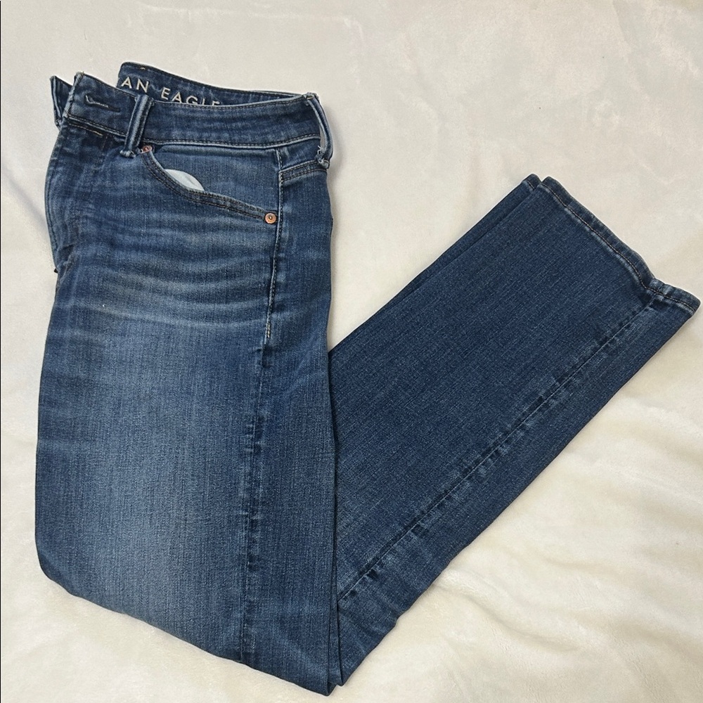 American Eagle Outfitters Men's Straight Jeans - Dark Blue